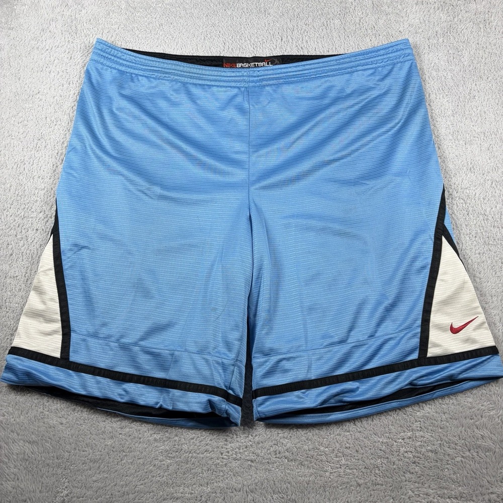 VINTAGE Nike Basketball Reversible Shorts‎ Mens XXL Blue Black Pockets Dazzle